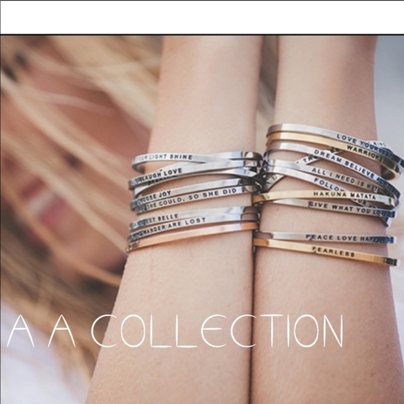 One Dainty bracelet bangle message quote jewelry - Picture 2 of 3